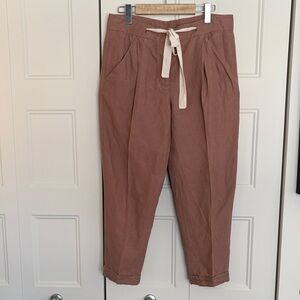 Wilfred Sz 6 lyocell and linen pant w/ drawstring and button closure lightweight